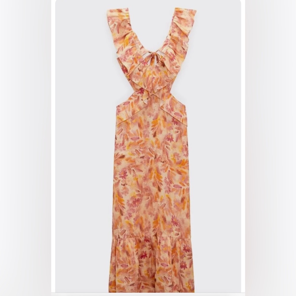 Zara linen blend dress